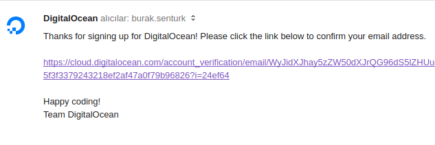 digitalocean onay maili